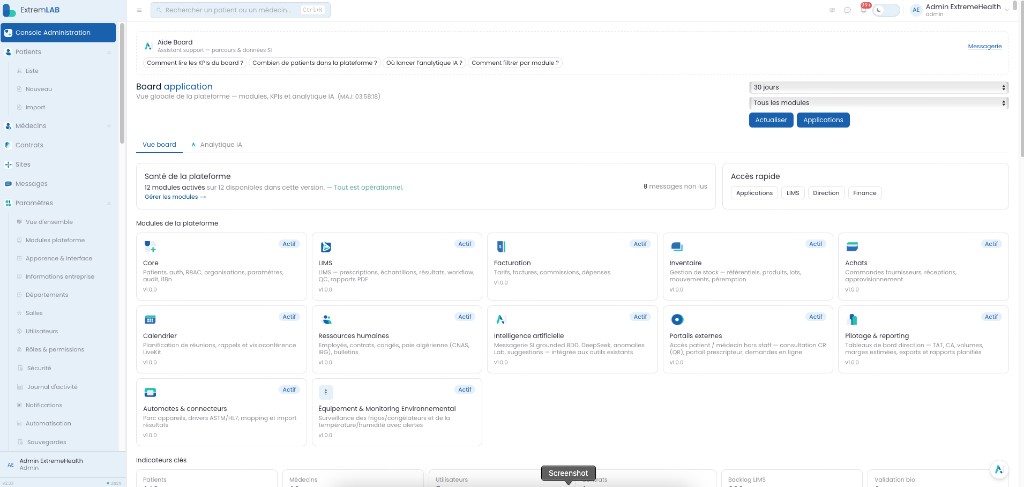 Modules de la plateforme